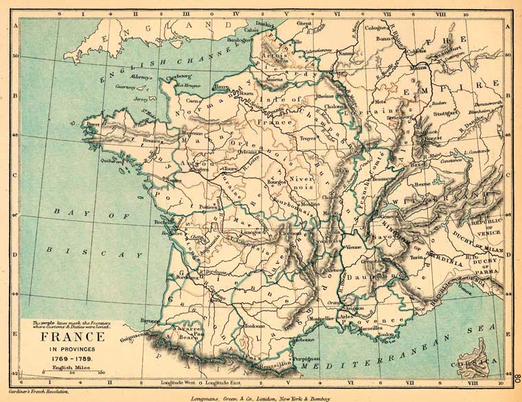 Духовная антикварная карта Франции на рубеже XVIII-XIX вв. Уильям Р. Шеперд. Изд-е 1926 г.